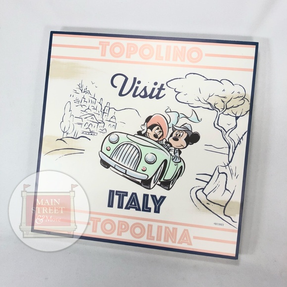 Disney Parks Epcot World Showcase Visit Italy Topolino Wood Wall Sign - NEW - Picture 2 of 3